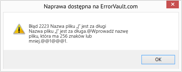 Fix Nazwa pliku „|” jest za długi (Error Błąd 2223)