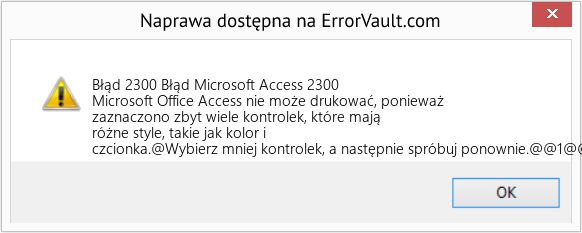 Fix Błąd Microsoft Access 2300 (Error Błąd 2300)