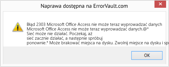 Pobierz Błąd <?php echo $number; ?> (Microsoft Office Access nie może teraz wyprowadzać danych) Narzędzie naprawcze Fix Microsoft Office Access nie może teraz wyprowadzać danych (Error Błąd 2303)