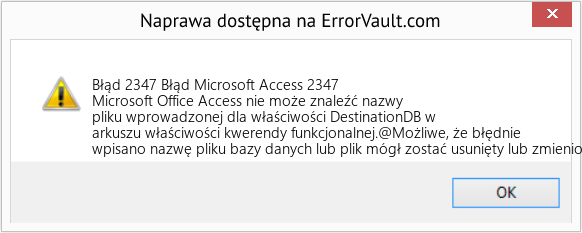 Pobierz Błąd <?php echo $number; ?> (Błąd Microsoft Access 2347) Narzędzie naprawcze Fix Błąd Microsoft Access 2347 (Error Błąd 2347)