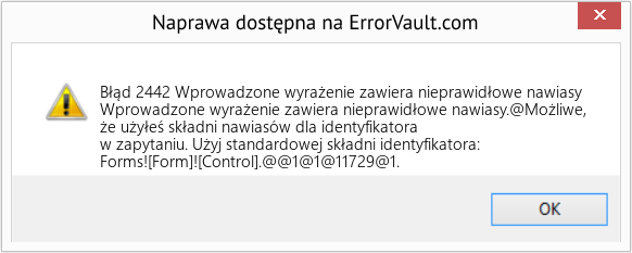 Fix Wprowadzone wyrażenie zawiera nieprawidłowe nawiasy (Error Błąd 2442)