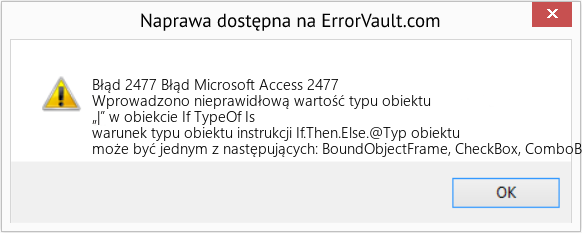 Fix Błąd Microsoft Access 2477 (Error Błąd 2477)
