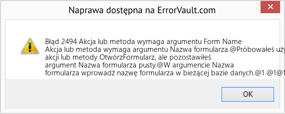 Pobierz Błąd <?php echo $number; ?> (Akcja lub metoda wymaga argumentu Form Name) Narzędzie naprawcze Fix Akcja lub metoda wymaga argumentu Form Name (Error Błąd 2494)