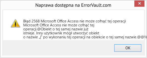 Pobierz Błąd <?php echo $number; ?> (Microsoft Office Access nie może cofnąć tej operacji) Narzędzie naprawcze Fix Microsoft Office Access nie może cofnąć tej operacji (Error Błąd 2568)