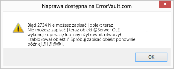 Pobierz Błąd <?php echo $number; ?> (Nie możesz zapisać | obiekt teraz) Narzędzie naprawcze Fix Nie możesz zapisać | obiekt teraz (Error Błąd 2734)