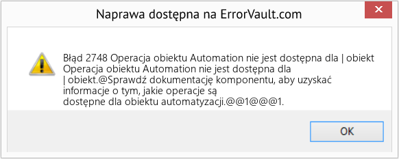 Fix Operacja obiektu Automation nie jest dostępna dla | obiekt (Error Błąd 2748)