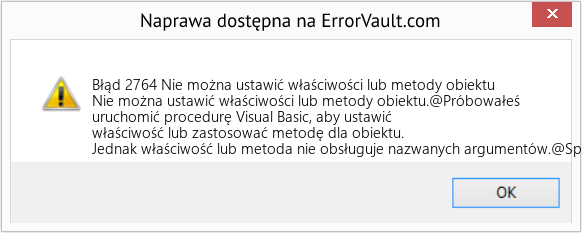 Fix Nie można ustawić właściwości lub metody obiektu (Error Błąd 2764)