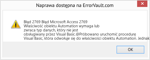 Fix Błąd Microsoft Access 2769 (Error Błąd 2769)