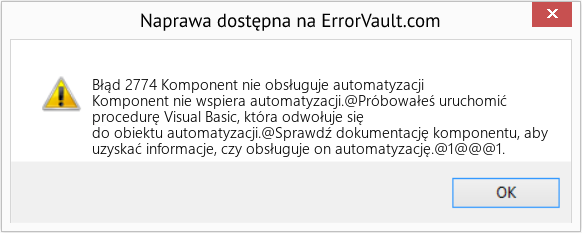 Fix Komponent nie obsługuje automatyzacji (Error Błąd 2774)
