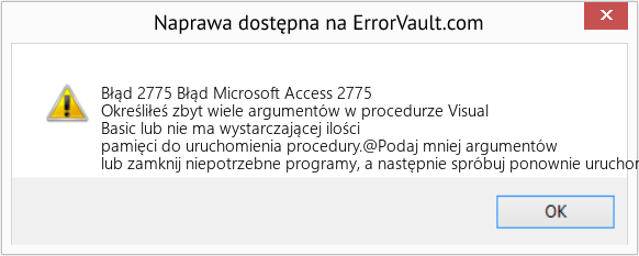 Fix Błąd Microsoft Access 2775 (Error Błąd 2775)