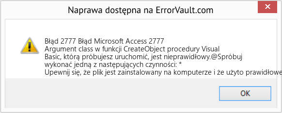 Fix Błąd Microsoft Access 2777 (Error Błąd 2777)