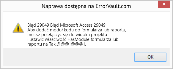 Fix Błąd Microsoft Access 29049 (Error Błąd 29049)