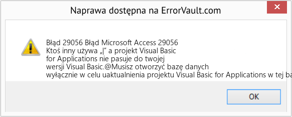 Fix Błąd Microsoft Access 29056 (Error Błąd 29056)