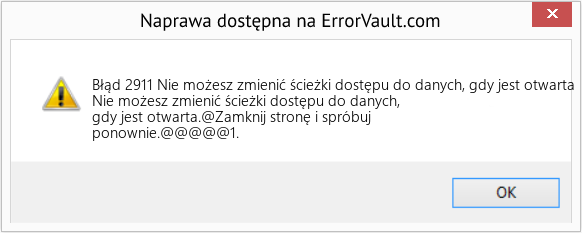 Pobierz Błąd <?php echo $number; ?> (Nie możesz zmienić ścieżki dostępu do danych, gdy jest otwarta) Narzędzie naprawcze Fix Nie możesz zmienić ścieżki dostępu do danych, gdy jest otwarta (Error Błąd 2911)
