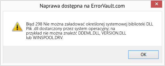 Fix Nie można załadować określonej systemowej biblioteki DLL (Error Błąd 298)