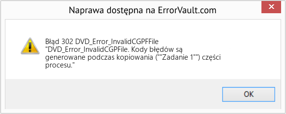 Fix DVD_Error_InvalidCGPFFile (Error Błąd 302)