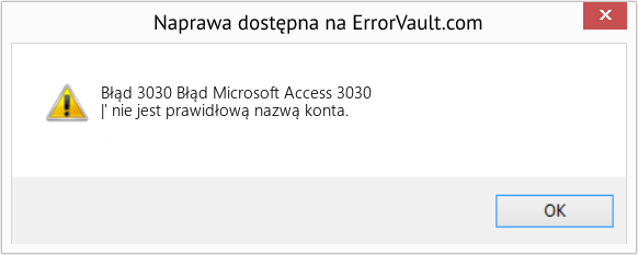 Fix Błąd Microsoft Access 3030 (Error Błąd 3030)