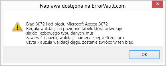 Fix Kod błędu Microsoft Access 3072 (Error Błąd 3072)