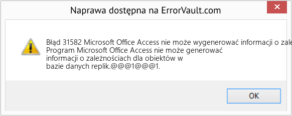 Fix Microsoft Office Access nie może wygenerować informacji o zależnościach dla obiektów w bazie danych replik (Error Błąd 31582)