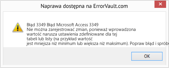 Pobierz Błąd <?php echo $number; ?> (Błąd Microsoft Access 3349) Narzędzie naprawcze Fix Błąd Microsoft Access 3349 (Error Błąd 3349)