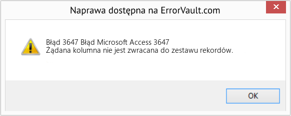 Pobierz Błąd <?php echo $number; ?> (Błąd Microsoft Access 3647) Narzędzie naprawcze Fix Błąd Microsoft Access 3647 (Error Błąd 3647)