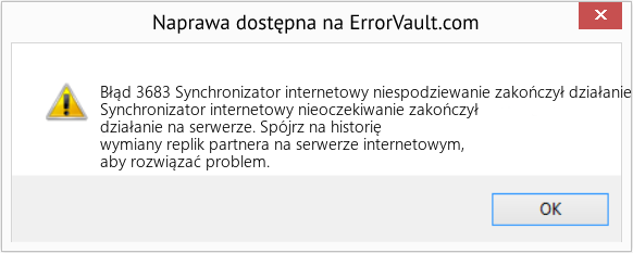 Fix Synchronizator internetowy niespodziewanie zakończył działanie na serwerze (Error Błąd 3683)