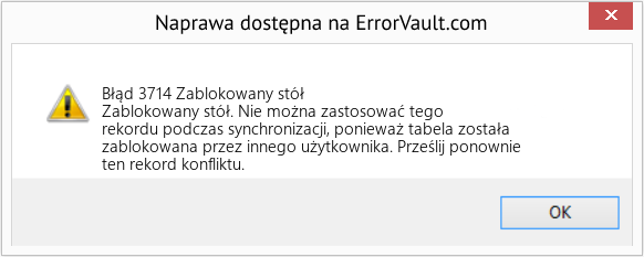 Fix Zablokowany stół (Error Błąd 3714)