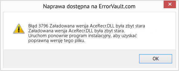 Fix Załadowana wersja AceRecr.DLL była zbyt stara (Error Błąd 3796)