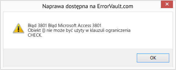 Fix Błąd Microsoft Access 3801 (Error Błąd 3801)