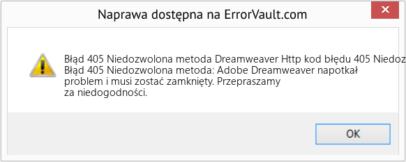 Fix Dreamweaver Http kod błędu 405 Niedozwolona metoda (Error Błąd 405 Niedozwolona metoda)