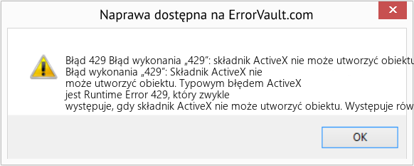 Fix Błąd wykonania „429”: składnik ActiveX nie może utworzyć obiektu (Error Błąd 429)