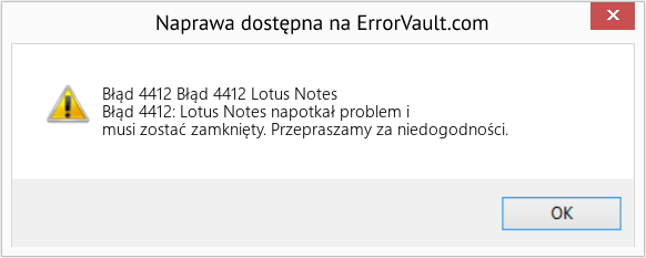 Fix Błąd 4412 Lotus Notes (Error Błąd 4412)