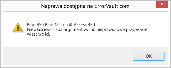 Fix Błąd Microsoft Access 450 (Error Błąd 450)