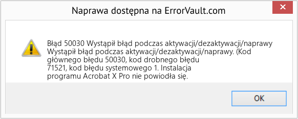 Fix Wystąpił błąd podczas aktywacji/dezaktywacji/naprawy (Error Błąd 50030)