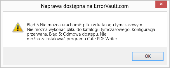 Pobierz Błąd <?php echo $number; ?> (Nie można uruchomić pliku w katalogu tymczasowym) Narzędzie naprawcze Fix Nie można uruchomić pliku w katalogu tymczasowym (Error Błąd 5)