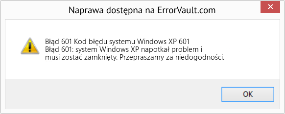 Fix Kod błędu systemu Windows XP 601 (Error Błąd 601)