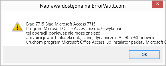 Pobierz Błąd <?php echo $number; ?> (Błąd Microsoft Access 7715) Narzędzie naprawcze Fix Błąd Microsoft Access 7715 (Error Błąd 7715)
