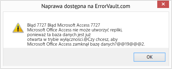 Pobierz Błąd <?php echo $number; ?> (Błąd Microsoft Access 7727) Narzędzie naprawcze Fix Błąd Microsoft Access 7727 (Error Błąd 7727)