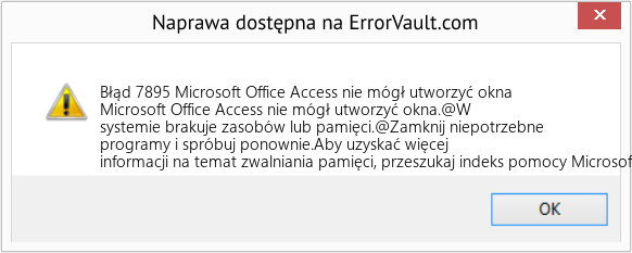 Fix Microsoft Office Access nie mógł utworzyć okna (Error Błąd 7895)
