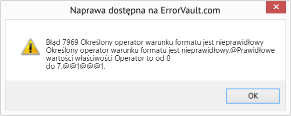 Fix Określony operator warunku formatu jest nieprawidłowy (Error Błąd 7969)