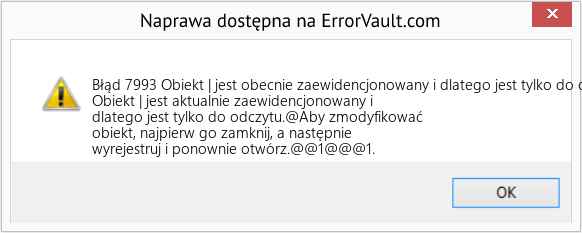 Fix Obiekt | jest obecnie zaewidencjonowany i dlatego jest tylko do odczytu (Error Błąd 7993)