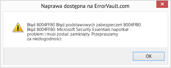 Fix Błąd podstawowych zabezpieczeń 8004Ff80 (Error Błąd 8004FF80)