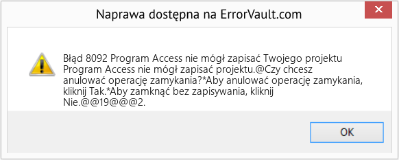 Pobierz Błąd <?php echo $number; ?> (Program Access nie mógł zapisać Twojego projektu) Narzędzie naprawcze Fix Program Access nie mógł zapisać Twojego projektu (Error Błąd 8092)