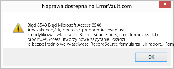 Fix Błąd Microsoft Access 8548 (Error Błąd 8548)