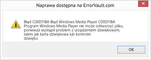Fix Błąd Windows Media Player C00D11BA (Error Błąd C00D11BA)