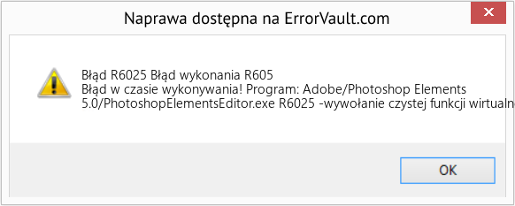 Fix Błąd wykonania R605 (Error Błąd R6025)