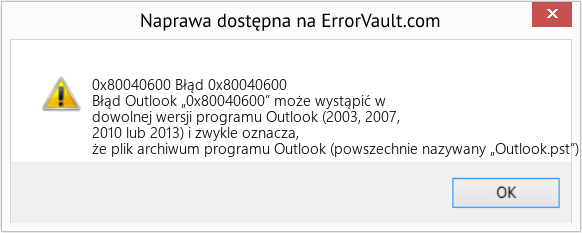 Download Error 0x80040600 (Błąd 0x80040600) Repair Tool Fix Błąd 0x80040600 (Error 0x80040600)
