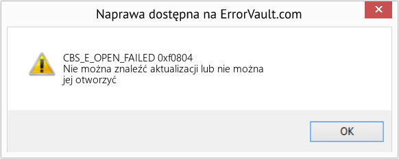 Fix 0xf0804 (Error CBS_E_OPEN_FAILED)