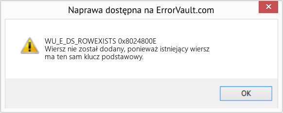 Fix 0x8024800E (Error WU_E_DS_ROWEXISTS)