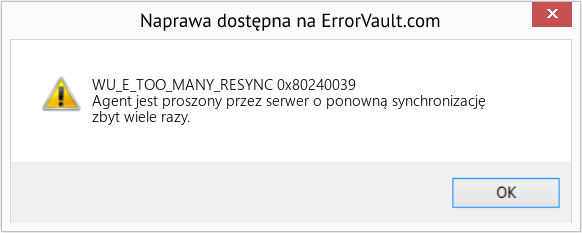 Fix 0x80240039 (Error WU_E_TOO_MANY_RESYNC)